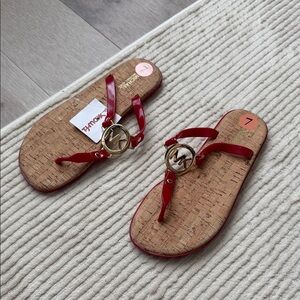 Michael Kors Red Cork Sandals
